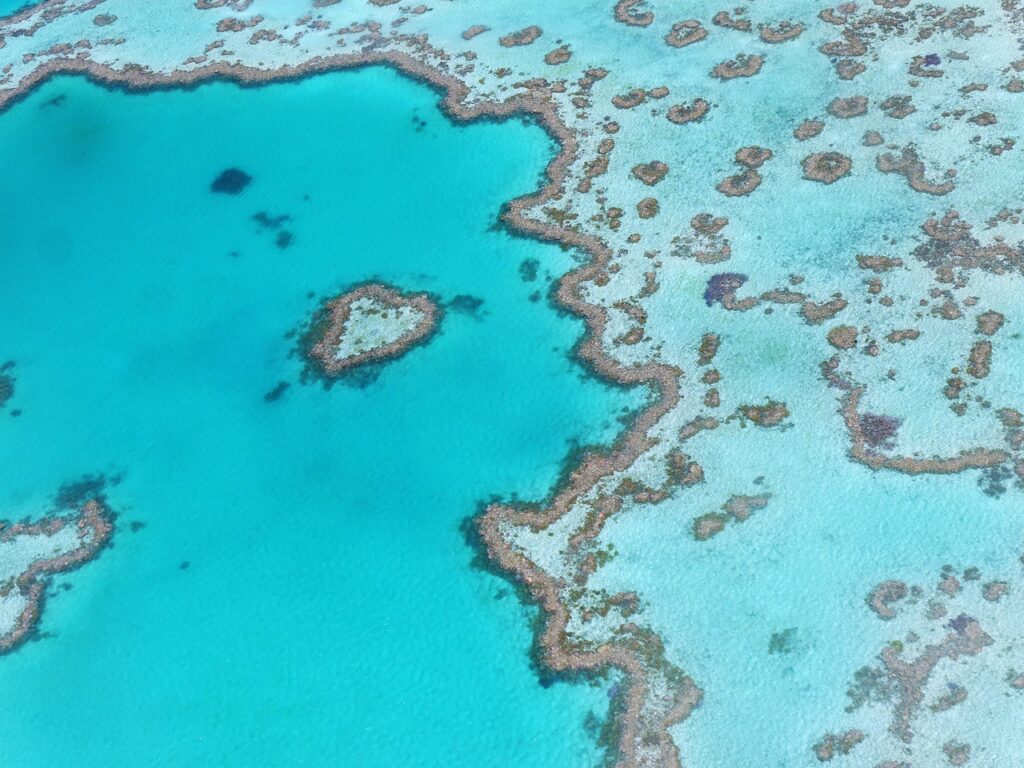 Great Barrier Reef in Australia seen from above