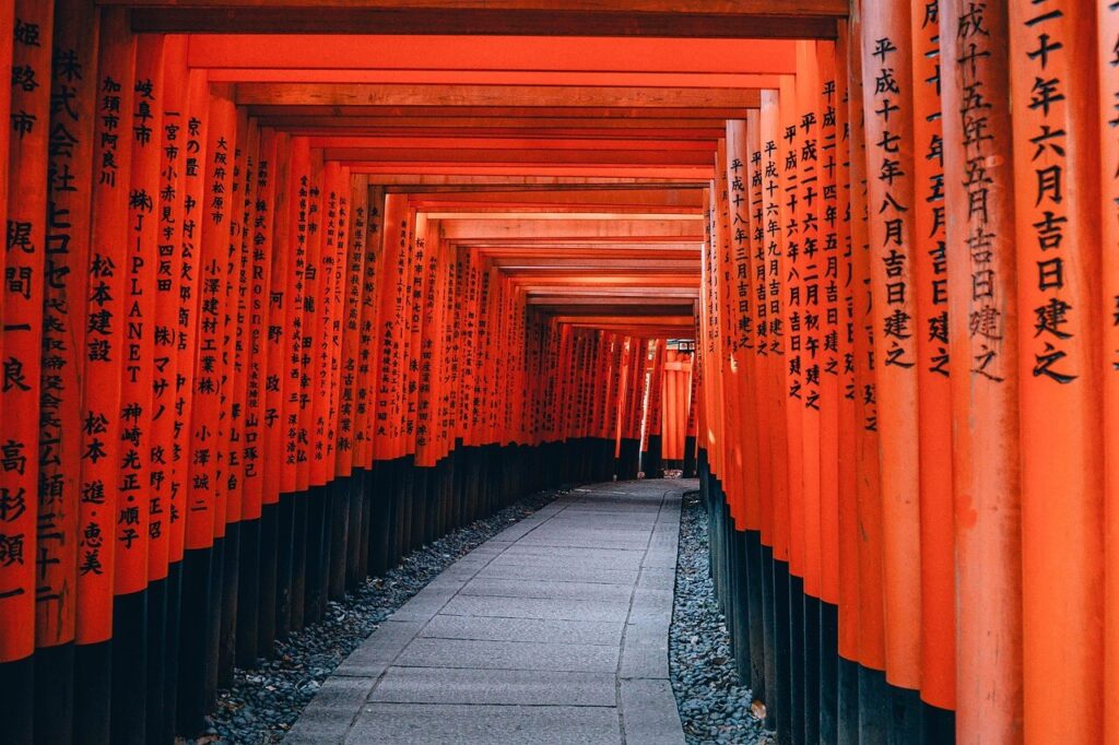 Kyoto temples covered in red