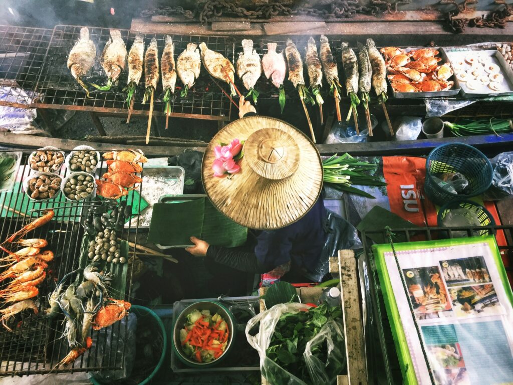 Photo of a food market in Bangkok