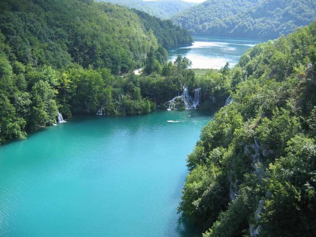 The waterfalls in Plitvice Lakes, Croatia 