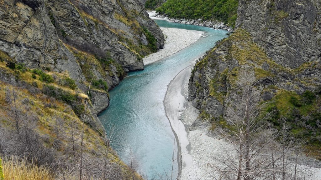 Photo of Skippers Canyon, which is a gorge located near Queenstown, New Zealand, carved by the Shotover River.
