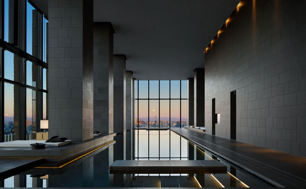 The indoor pool at Aman Tokyo