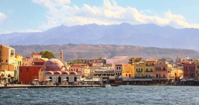 View of the Venetian Harbour in Chania, Crete.