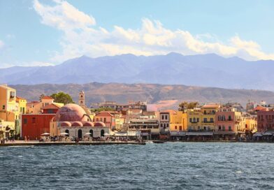 View of the Venetian Harbour in Chania, Crete.