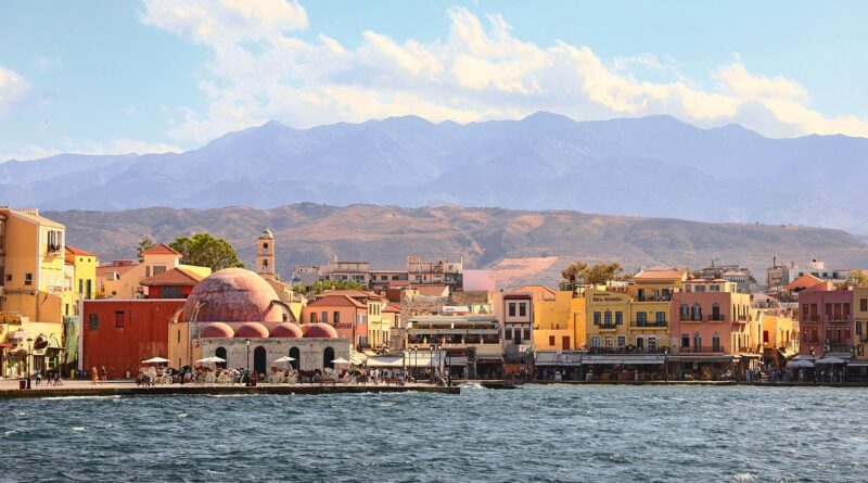 View of the Venetian Harbour in Chania, Crete.