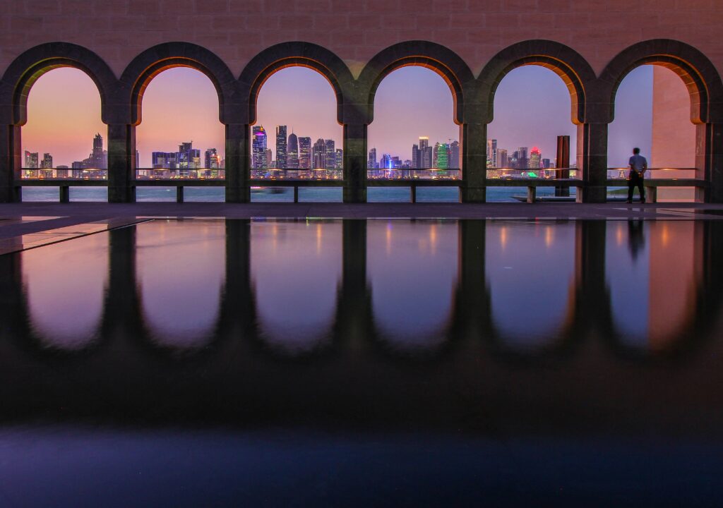 Skyline of Doha, Qatar during blue hour