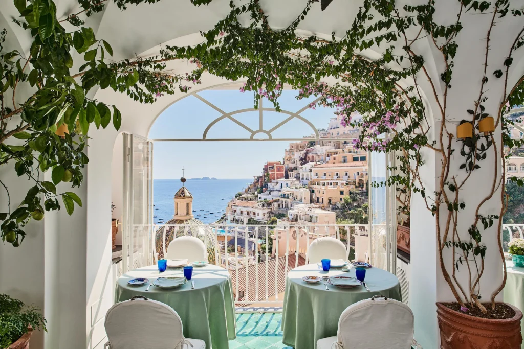View from the rooms at Le Sirenuse, overlooking the houses of Positano