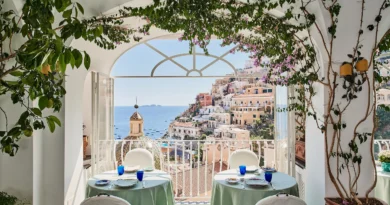 View from the rooms at Le Sirenuse, overlooking the houses of Positano
