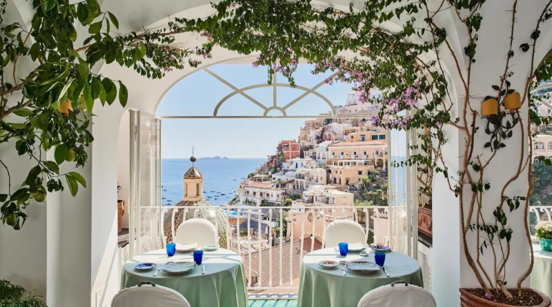 View from the rooms at Le Sirenuse, overlooking the houses of Positano
