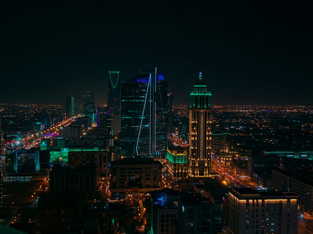 The capital of Saudi Arabia, Riyadh by night. 