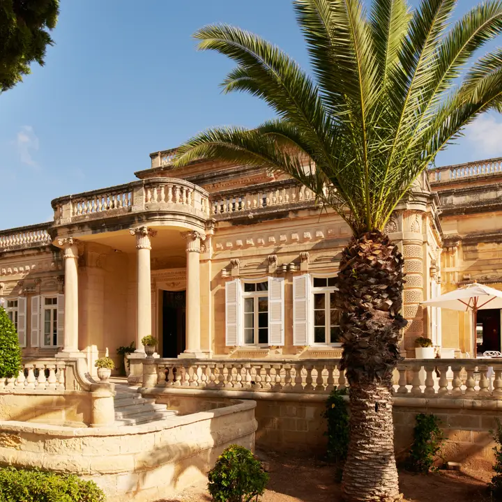 View of the architecture of Corinthia Palace in Malta