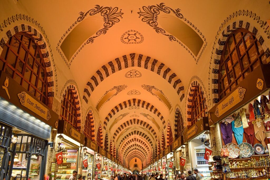 Colorful stalls inside the Grand Bazaar