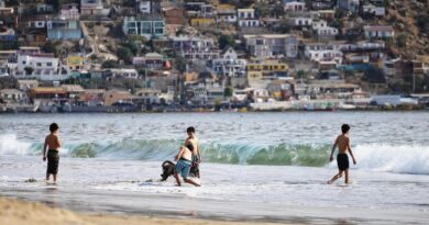 Kids playing on the beach