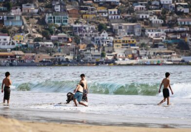 Kids playing on the beach