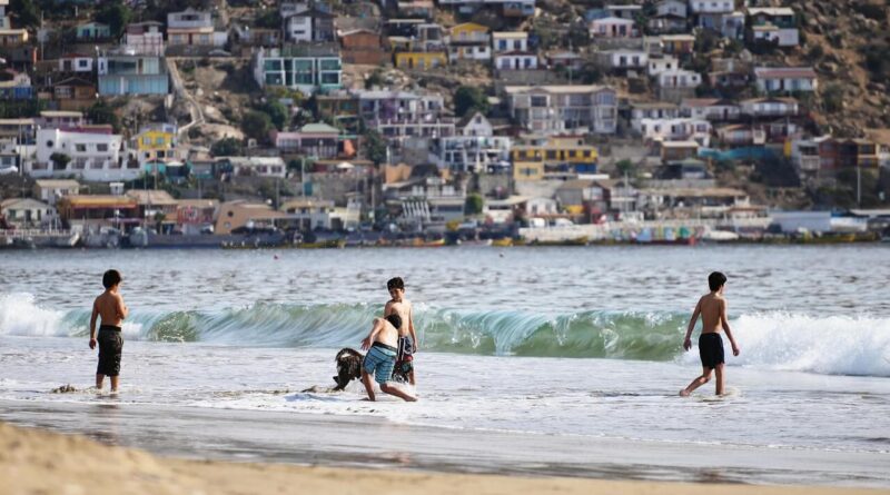 Kids playing on the beach