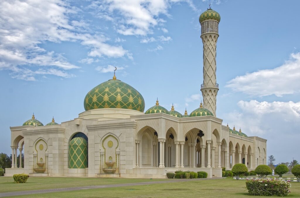 Green mosque in Muscat, Oman
