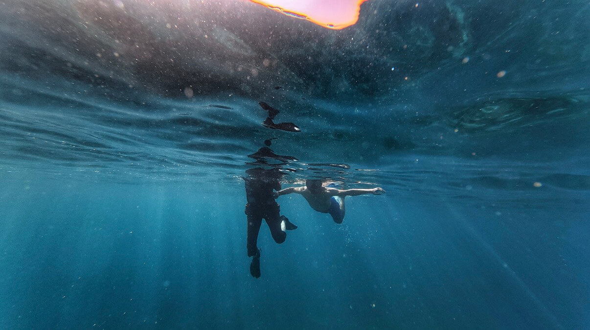 Snorkeling underwater
