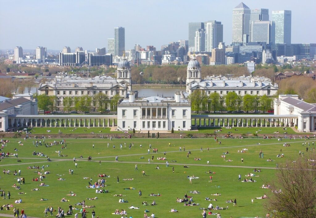 Greenwich park seen from above