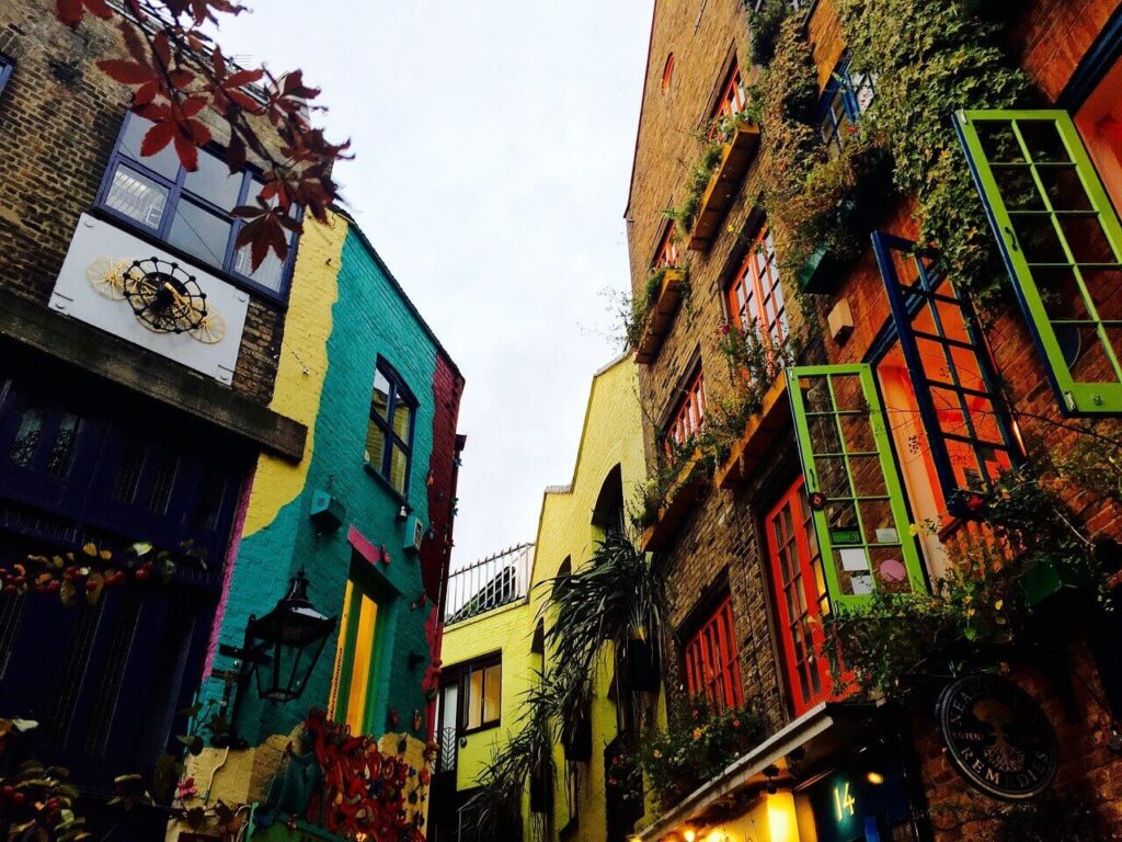 colorful buildings in Neal's Yard in Covent Garden