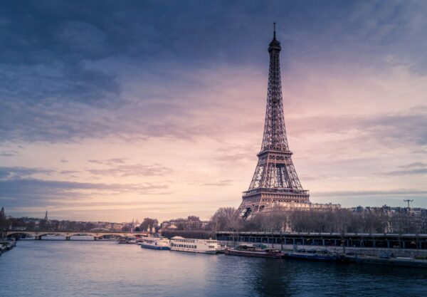 The Eiffel Tower seen from distance in Paris
