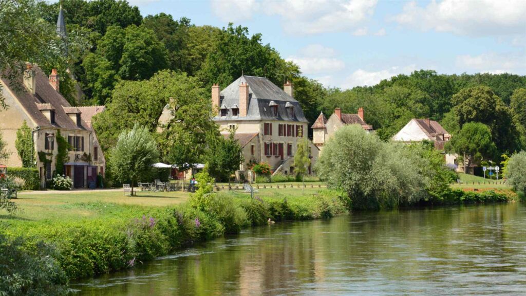 Houses by the river in Provins, France