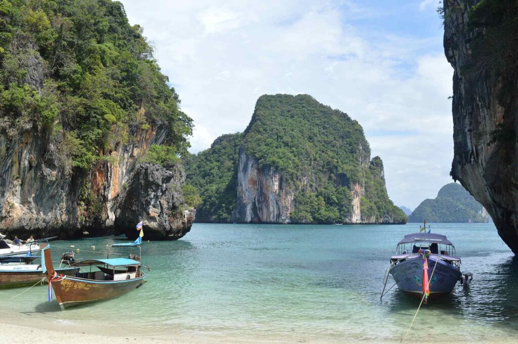 Thailand vs Bali — Phi Phi Islands crystal clear turquoise water Thailand
