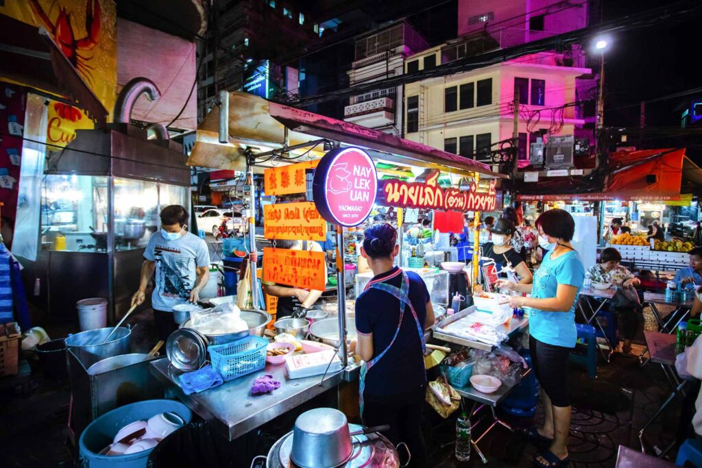 Thailand or Bali — street food night market Bangkok Thailand