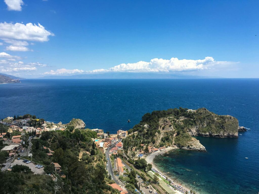 The beach of Taormina in Sicily
