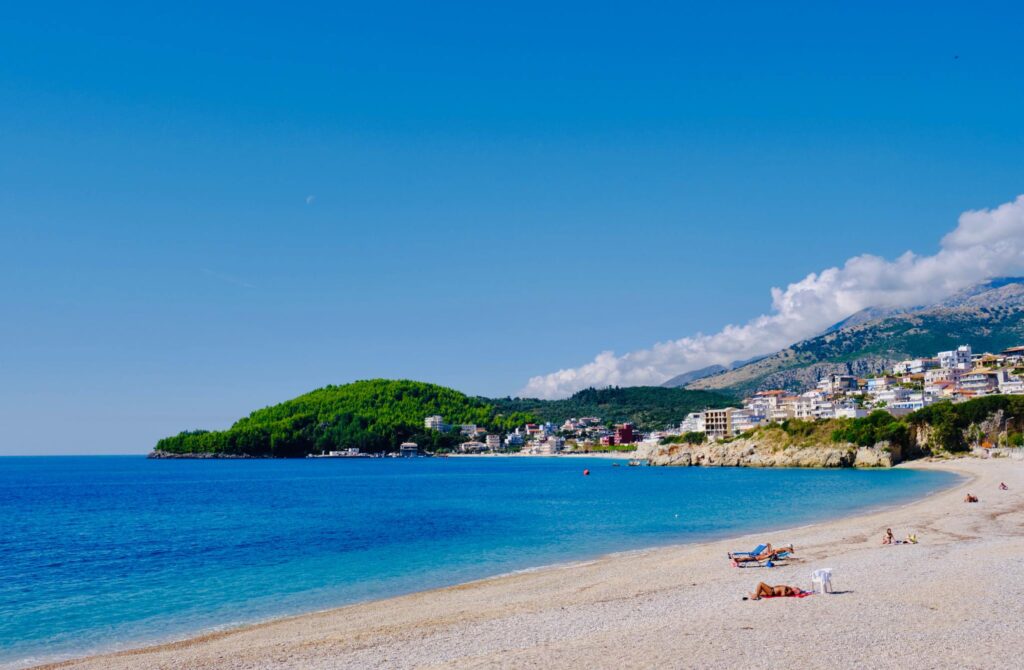 The beach in Himare, Albania