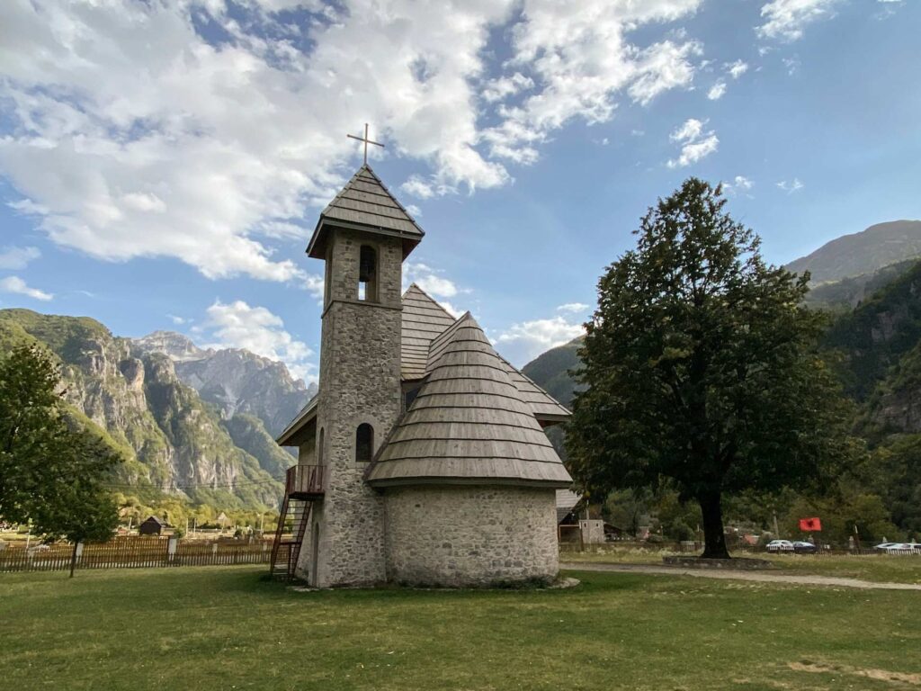 Theth national park Albanian Alps hiking trail