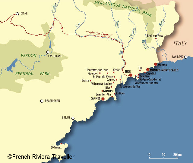 Map of French Riviera 