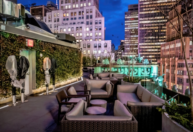 St. Cloud rooftop overlooking Times Square at The Knickerbocker Hotel