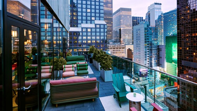 Rooftop view at citizenM New York Times Square hotel