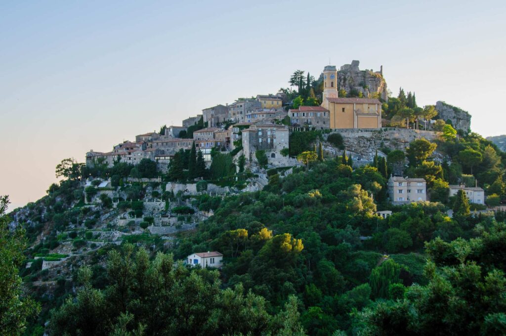 Hilltop medieval village of Éze overlooking the Cote d'Azur coastline