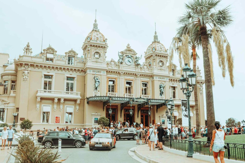Monte Carlo Casino in Monaco, filled with people