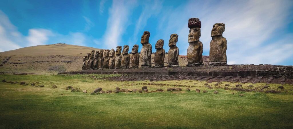 Moai statues at Rapa Nui National Park, Easter Island