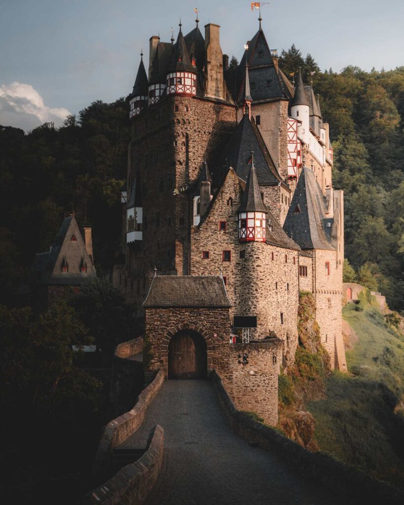Eltz Castle surrounded by forest, a medieval castle in Germany