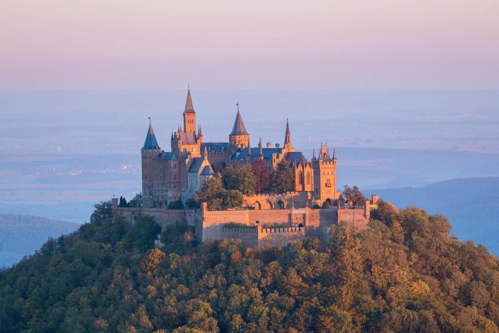 Hohenzollern Castle above the fog in Baden-Württemberg