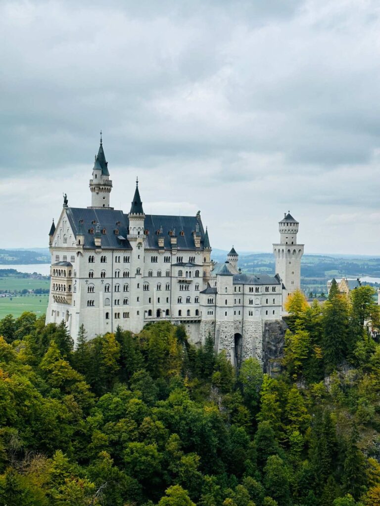 Neuschwanstein Castle in autumn, one of the most famous castles in Germany